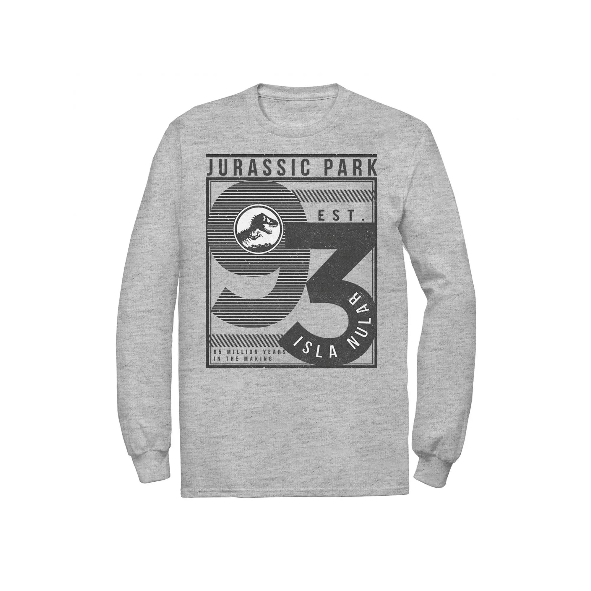 Men's Jurassic Park Est. 93 Isla Nublar Poster Tee, Size: Small, Athletic Grey Product Image