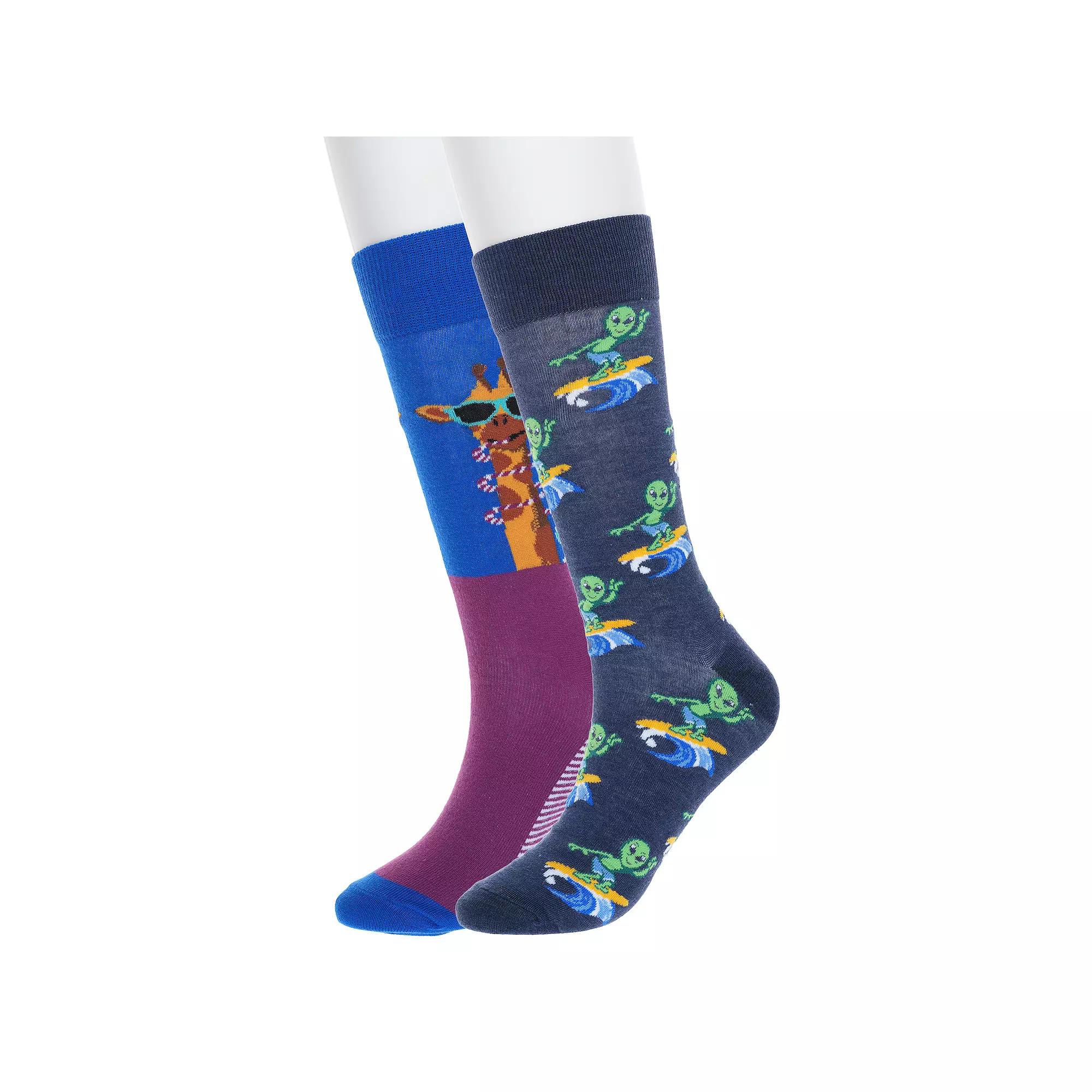 Men's Twisted Toes 2-Pack Novelty Socks, Animal Chill Product Image