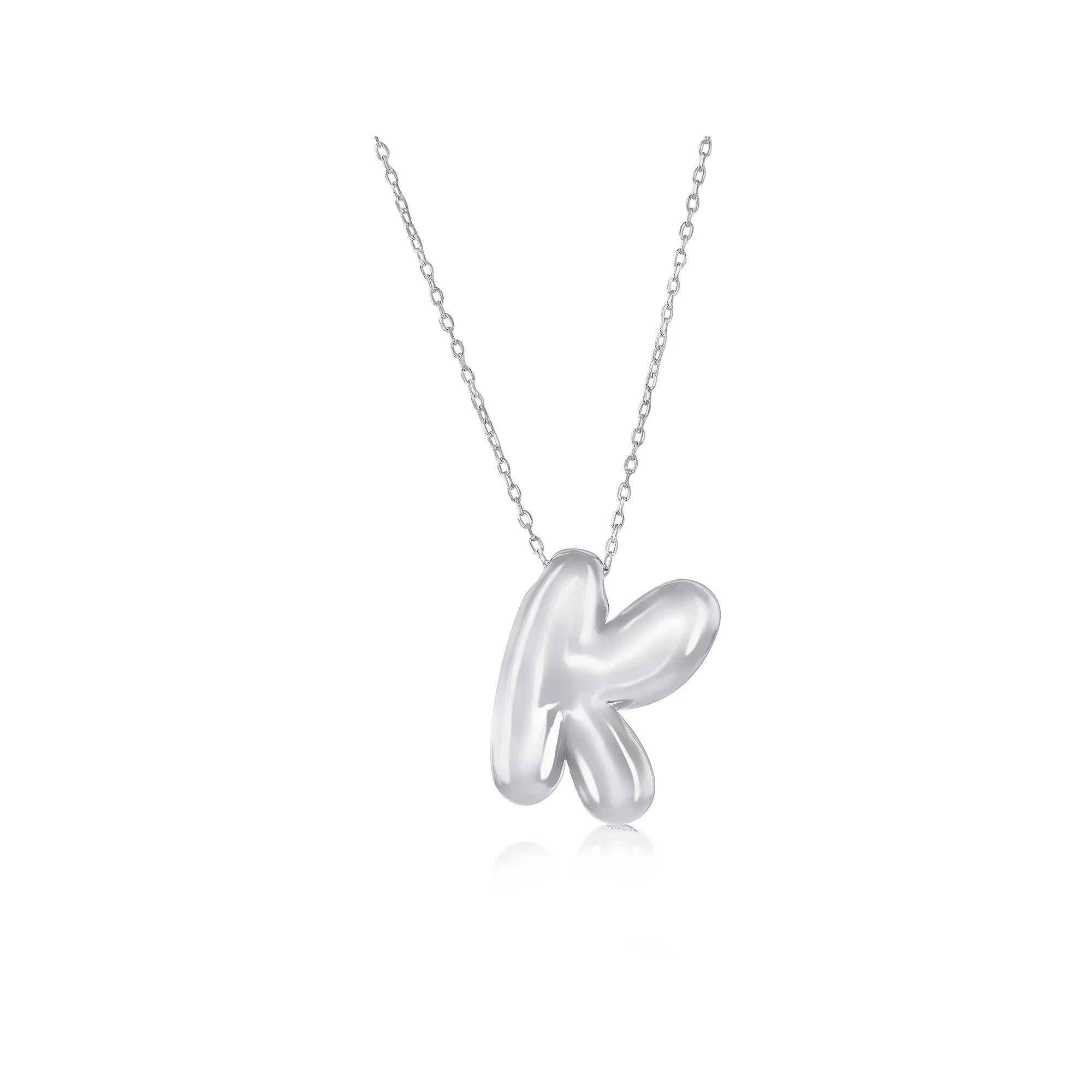 Argento Bella Sterling Silver Bubble Initial Necklace, Women's, Size: 16-18" ADJ, Sterling K Product Image