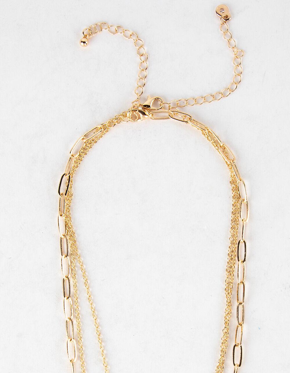 FULL TILT Layered Butterfly Necklace - ANTIQUE GOLD Product Image