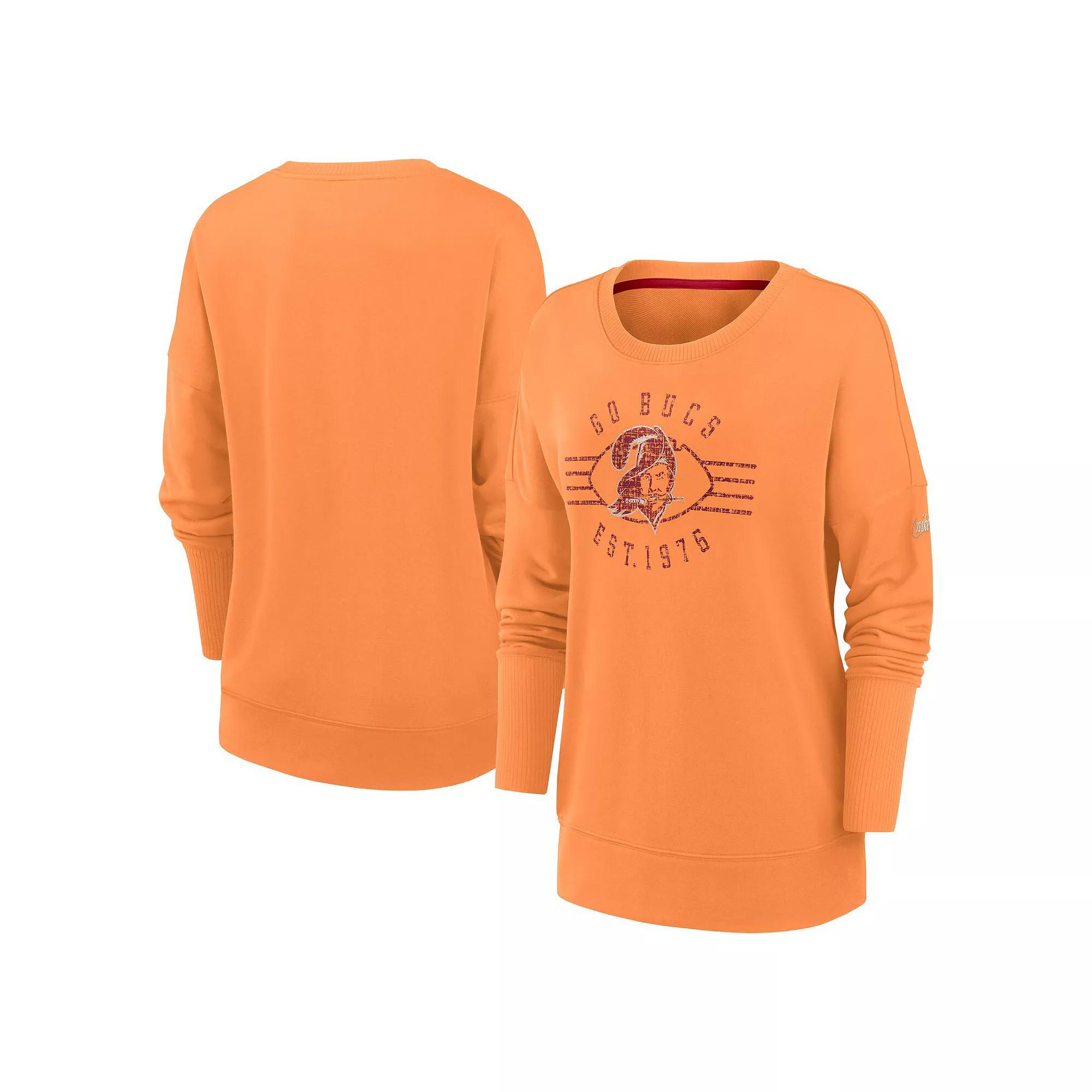 Women's Nike Orange Tampa Bay Buccaneers Rewind Playback Icon Performance Pullover Sweatshirt,  Product Image