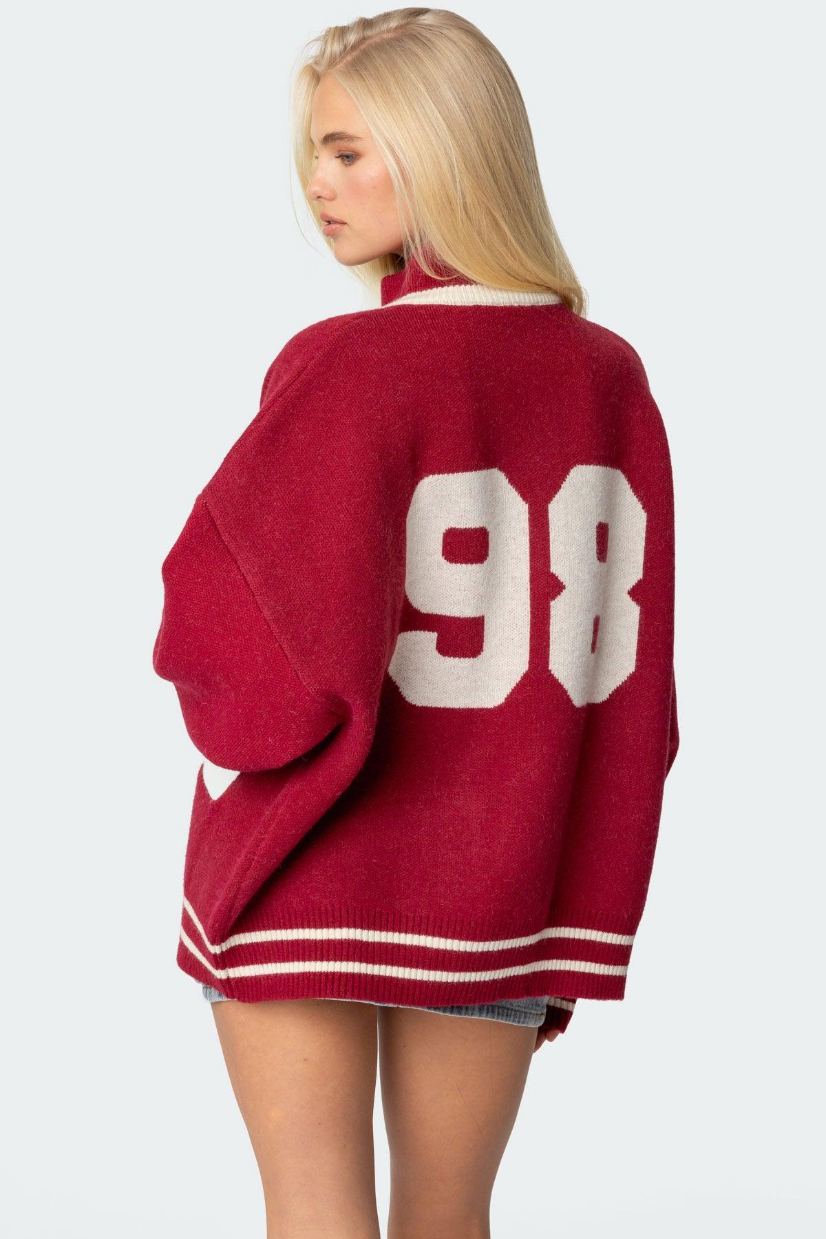 98 Varsity Zip Up Sweater Product Image