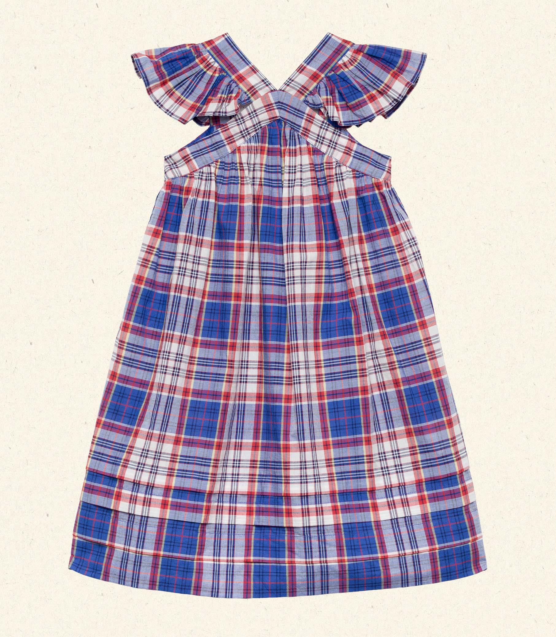 LITTLE NISHA DRESS -- COTE D’AZUR PLAID Product Image
