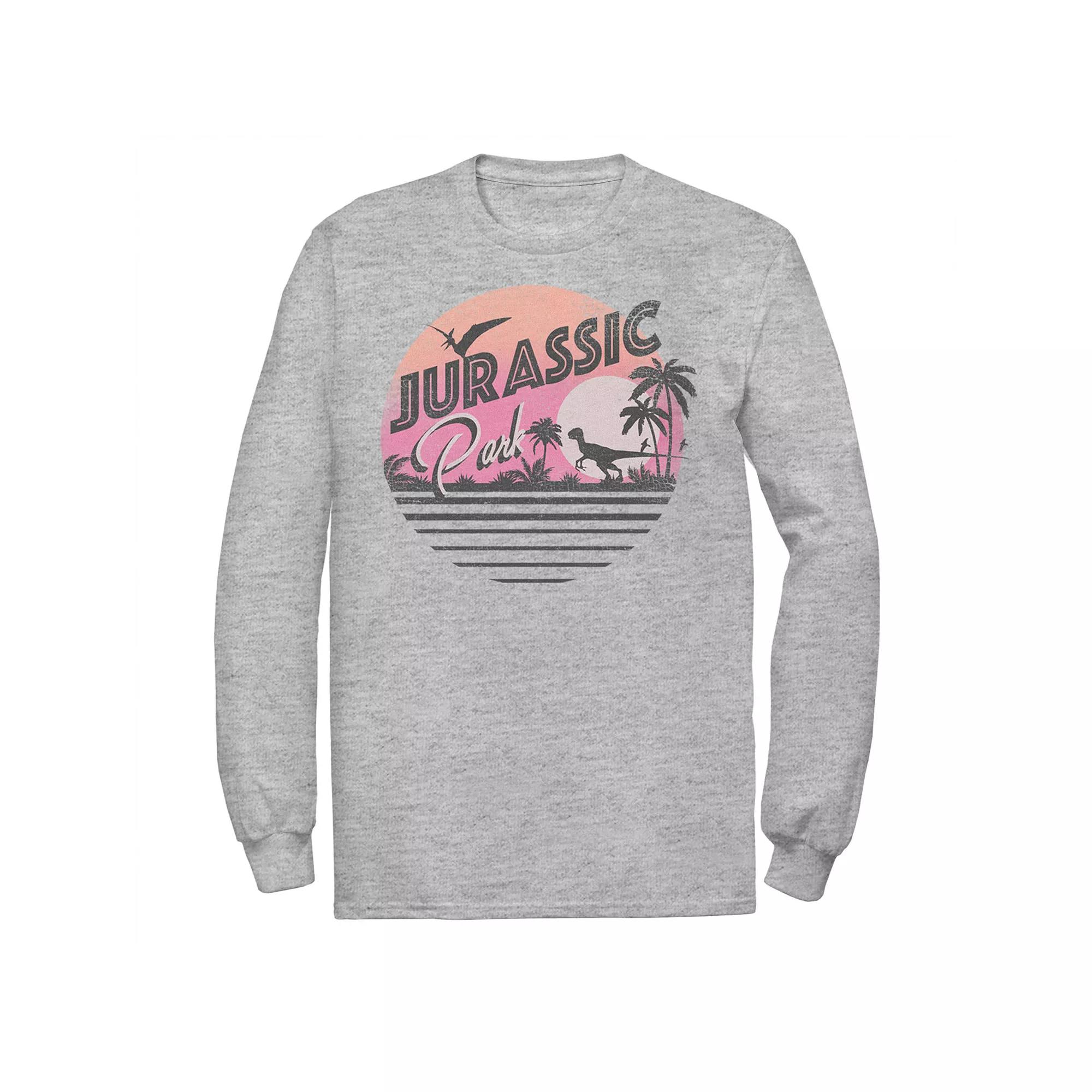 Men's Jurassic Park Pink Gradient Sunset Get Wild Graphic Tee,  Product Image