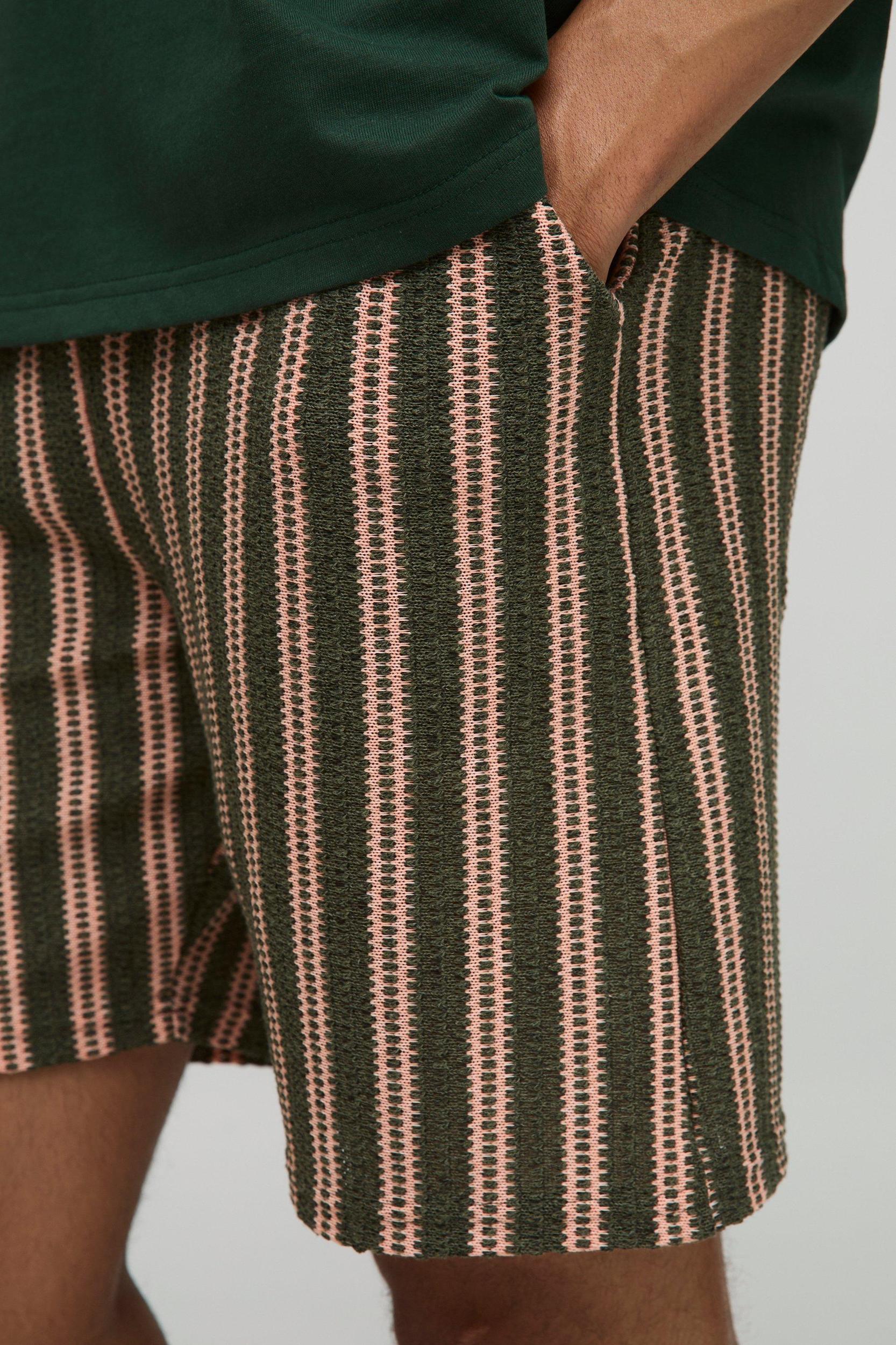 Elasticated Waist Relaxed Fit Crochet Shorts | boohooMAN USA Product Image