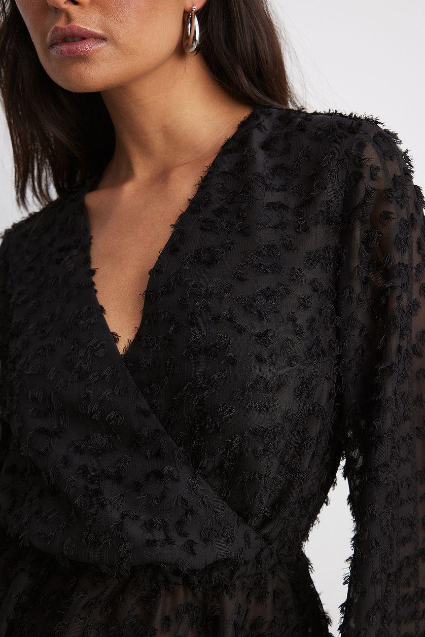 Textured Chiffon Marked Waist Blouse Product Image