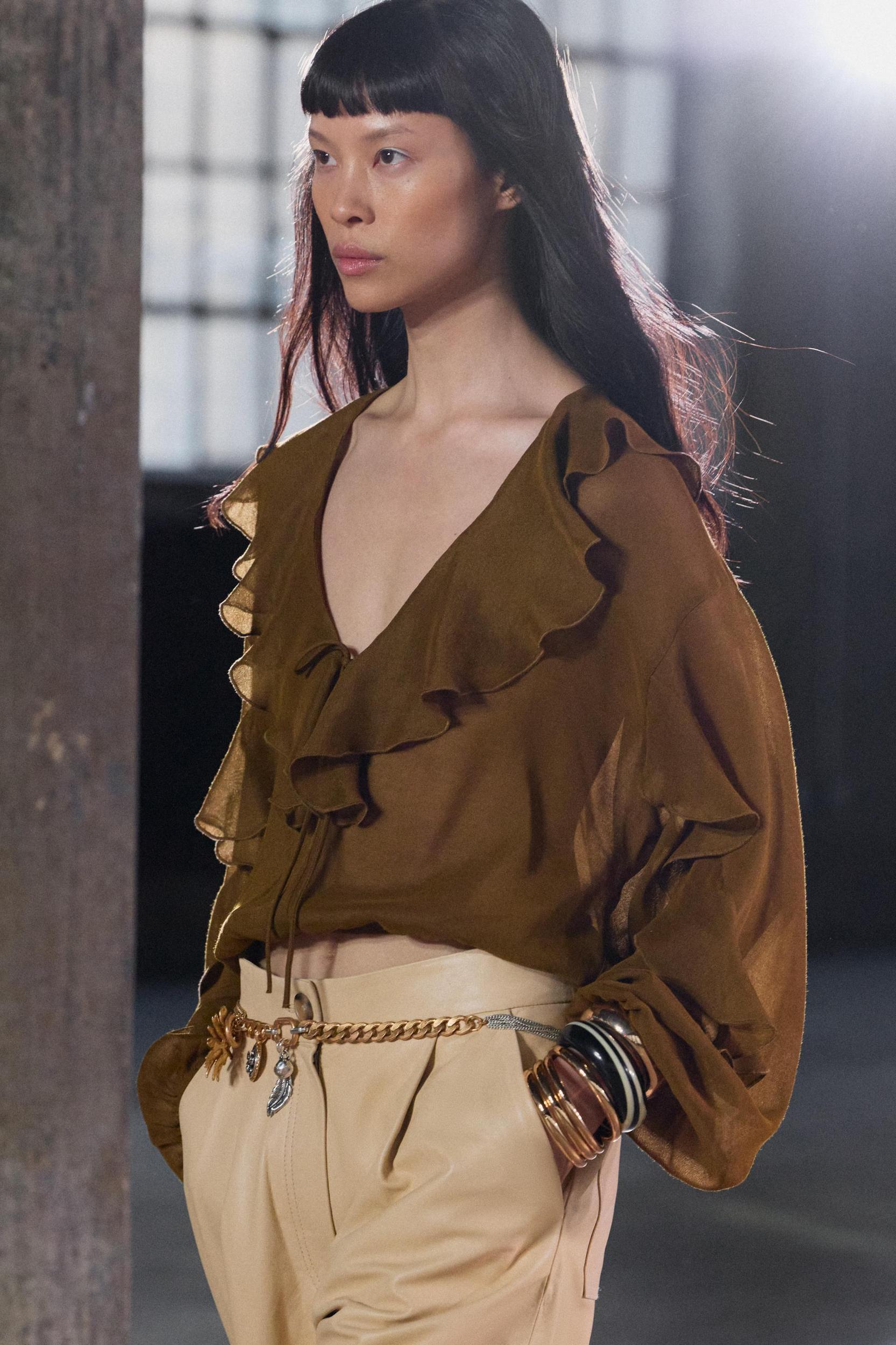 RUFFLED FLOWY BLOUSE Product Image