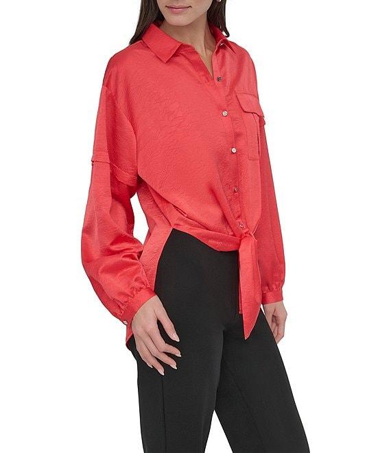 DKNY by Donna Karan Long Sleeve Button Front Shirt Product Image