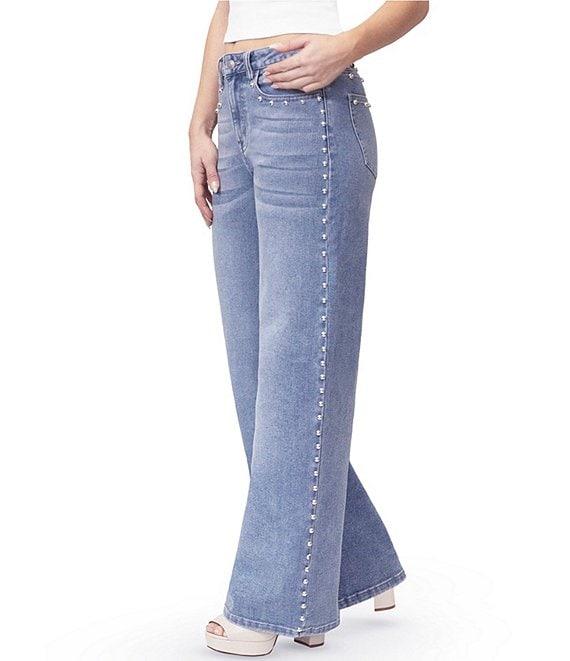Stevie Jeans Studded Relaxed Fit Straight Leg Jeans Product Image