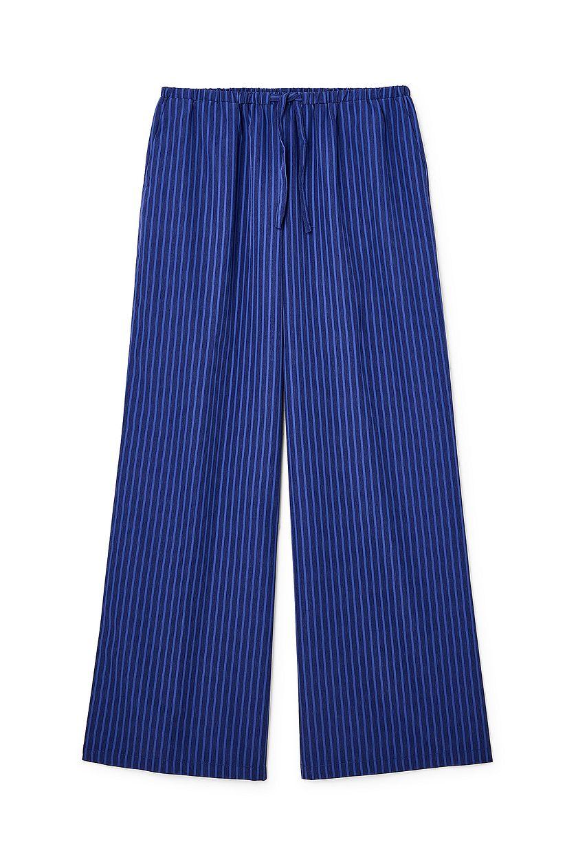 Striped Elastic Mid Waist Trousers Product Image