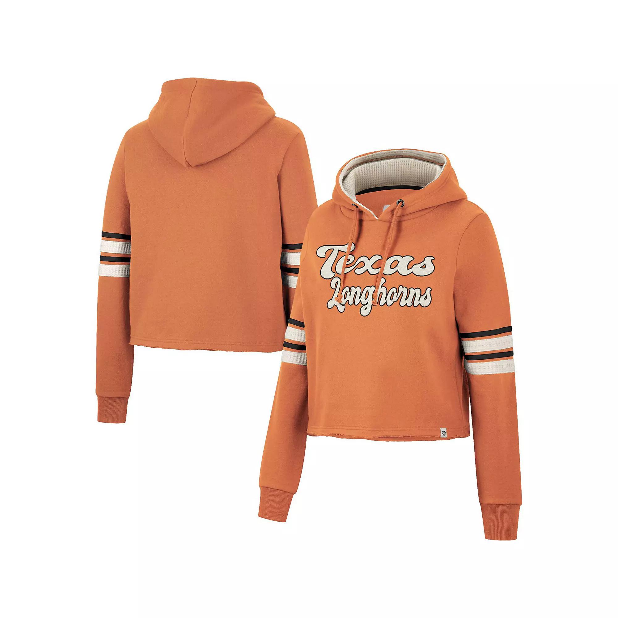 Women's Colosseum Texas Orange Texas Longhorns Retro Cropped Pullover Hoodie, Size: 2XL Product Image