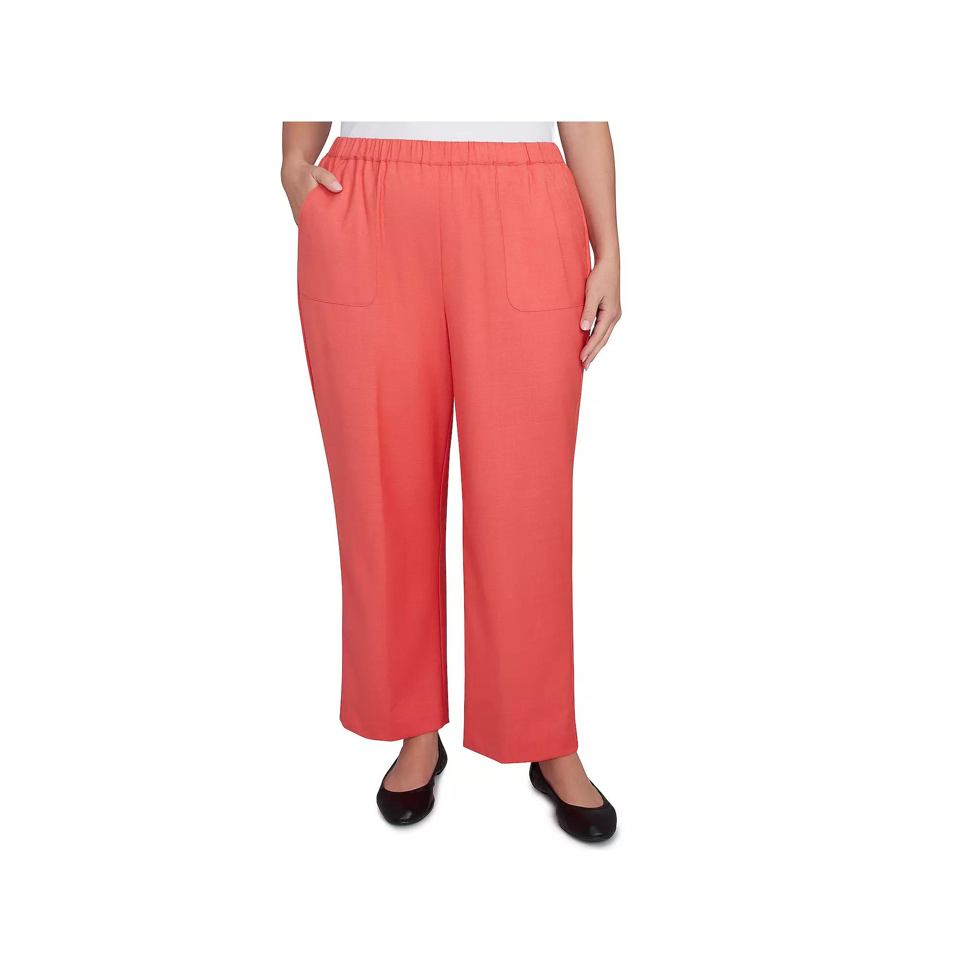 Plus Size Alfred Dunner Classic Balanced Side Pocket Short Length Pants, Women's, Size: 16 W, Orange Product Image