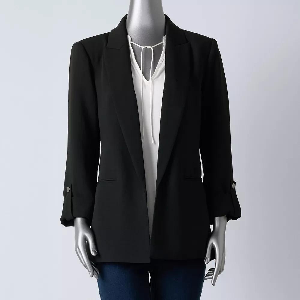Women's Simply Vera Vera Wang Linen Roll Tab Blazer,  Product Image