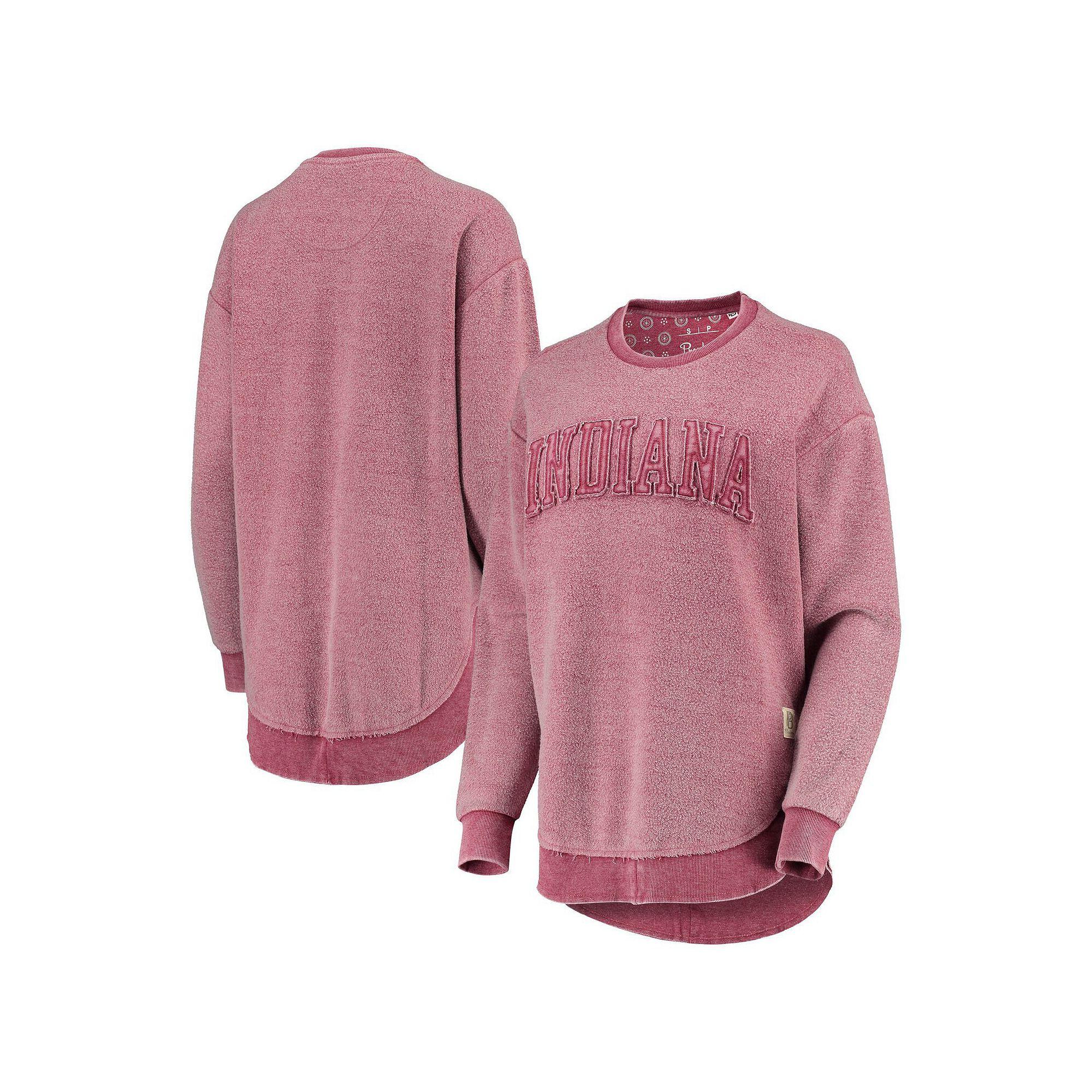 Women's Pressbox Crimson Indiana Hoosiers Ponchoville Pullover Sweatshirt, Size: Small, Red Product Image