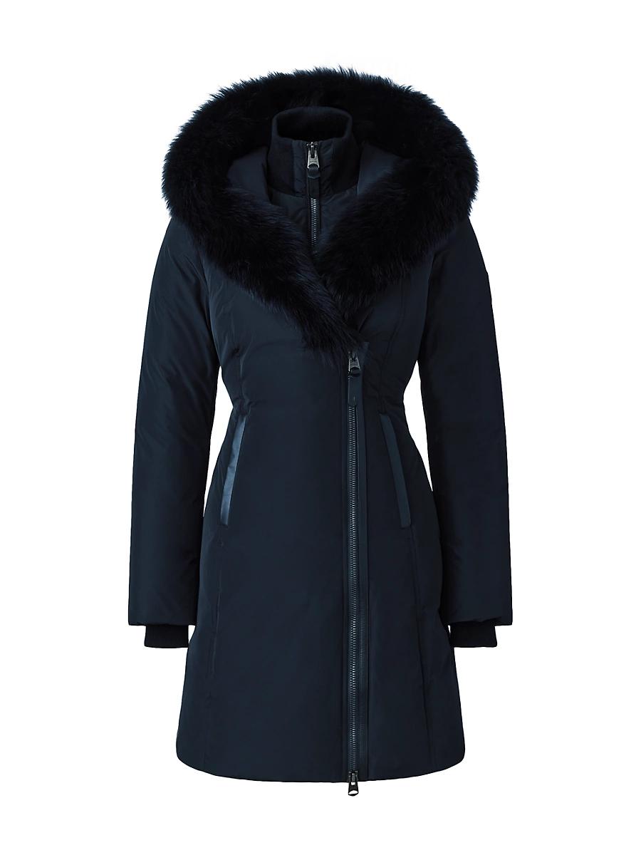 Womens Kay Shearling-Collar Down Coat Product Image