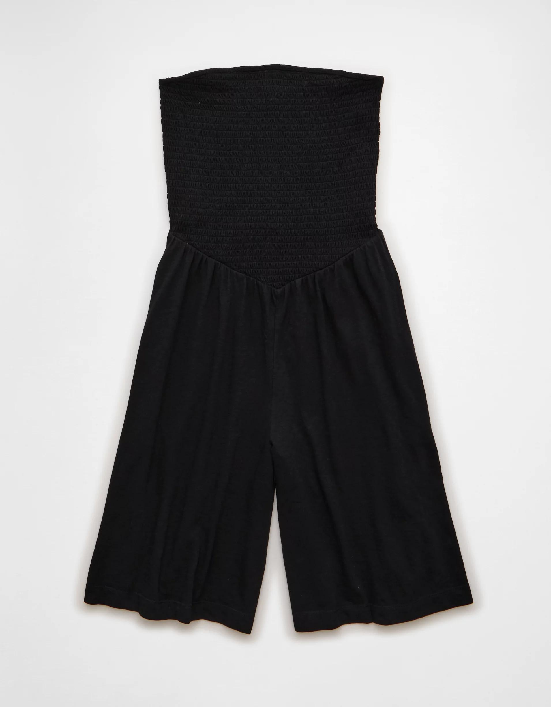 AE Strapless Smocked V-Waist Romper Product Image