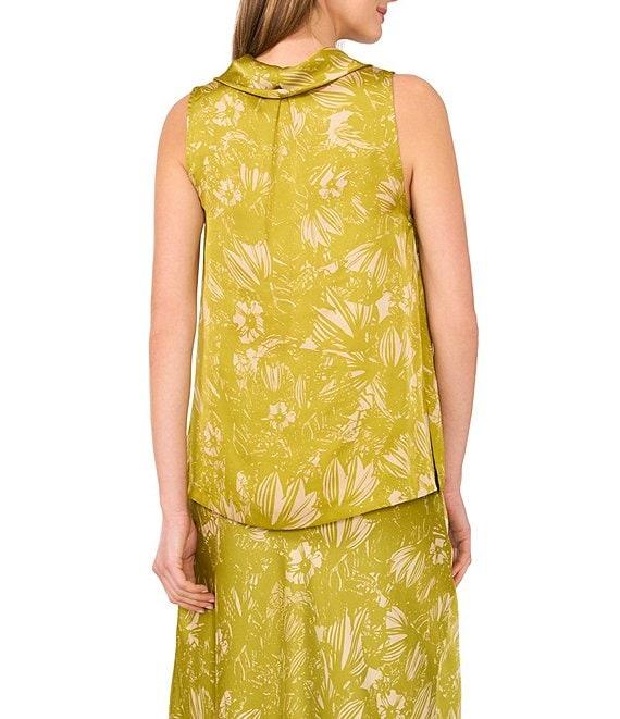 Vince Camuto Woven Printed Cowl Neck Sleeveless Blouse Product Image