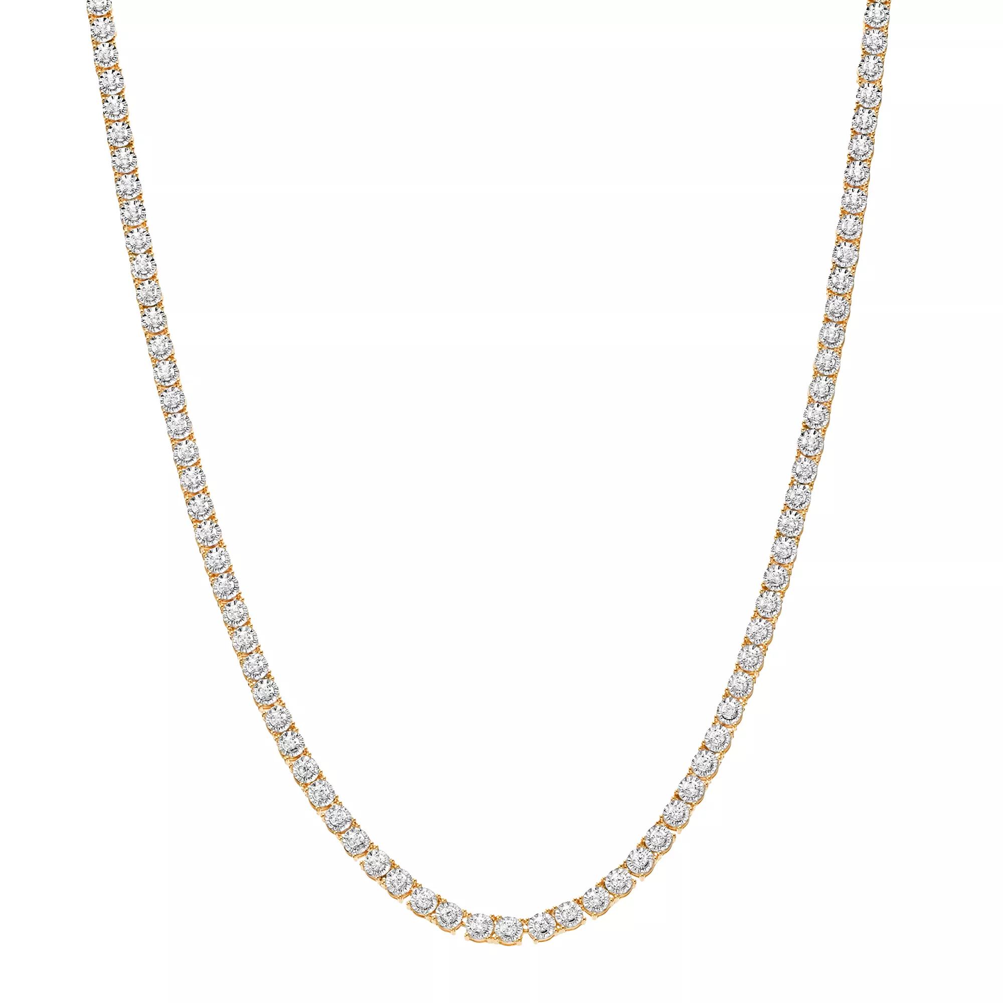 Diamond Brilliance 1 Carat T.W. Diamond Necklace, Women's, Size: 16", Gold Tone Product Image