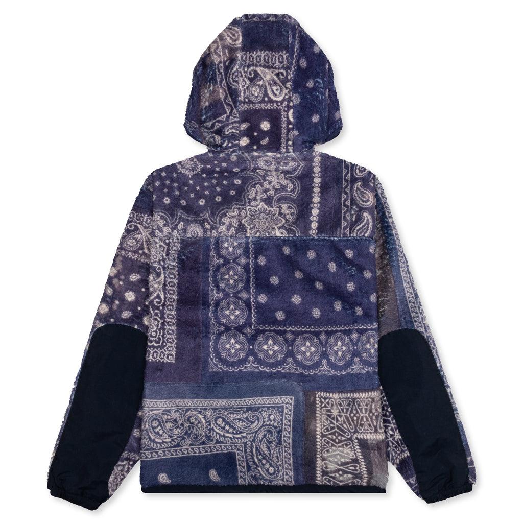 Bandana Pattern Fleece Jacket - Navy Male Product Image