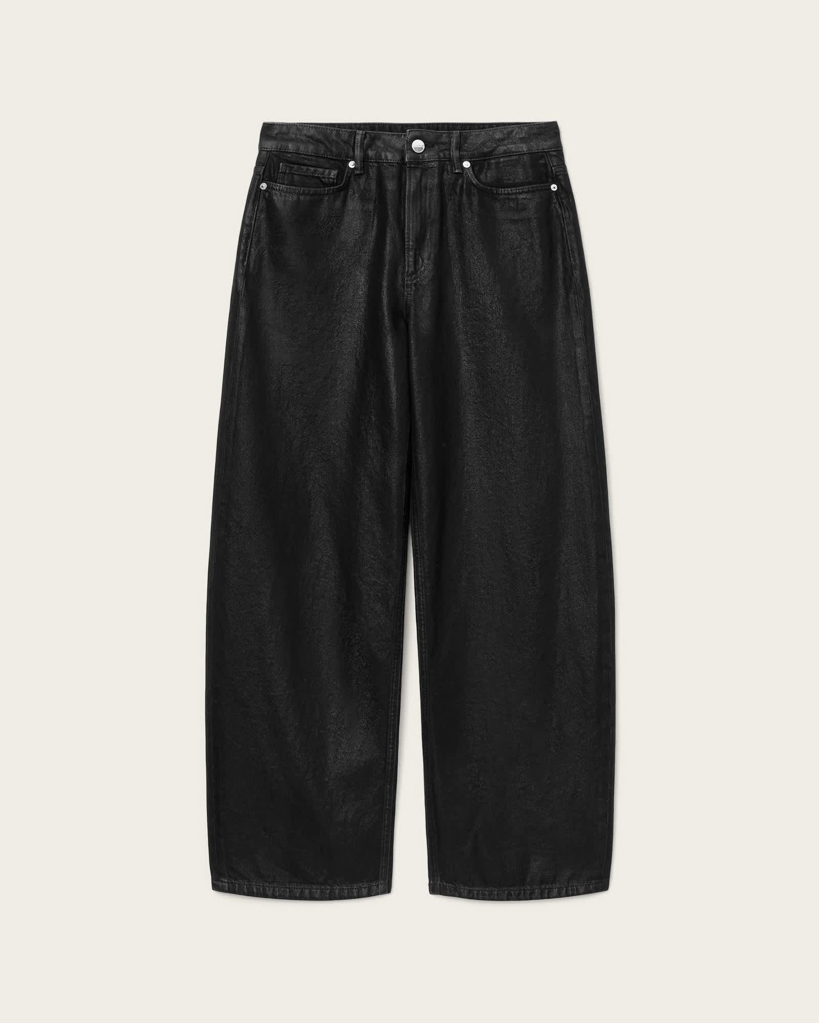 Daria Denim Jeans Coated Black | ALLSAINTS US Product Image