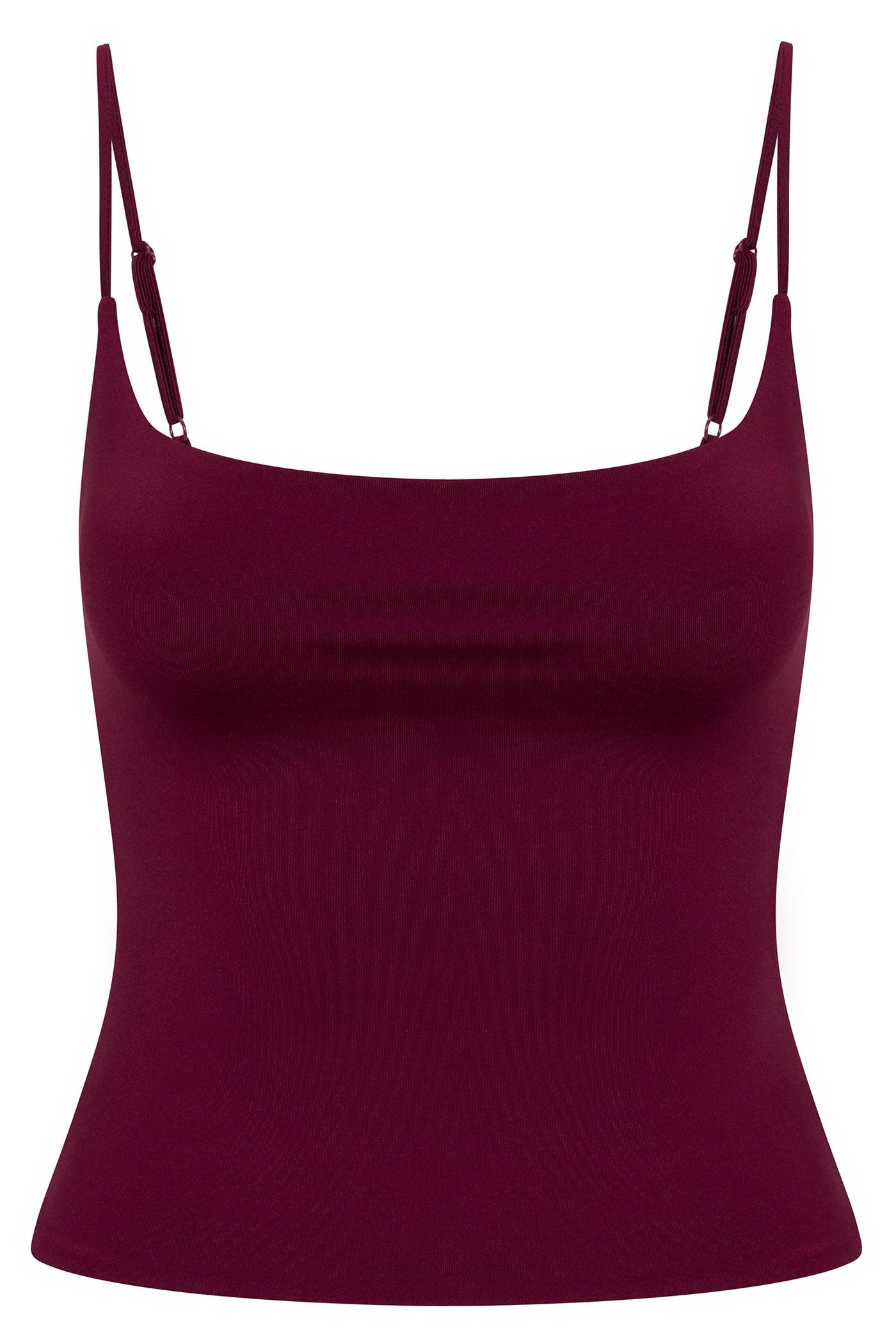 Contour Double Lined Cami Top - Wine Female Product Image