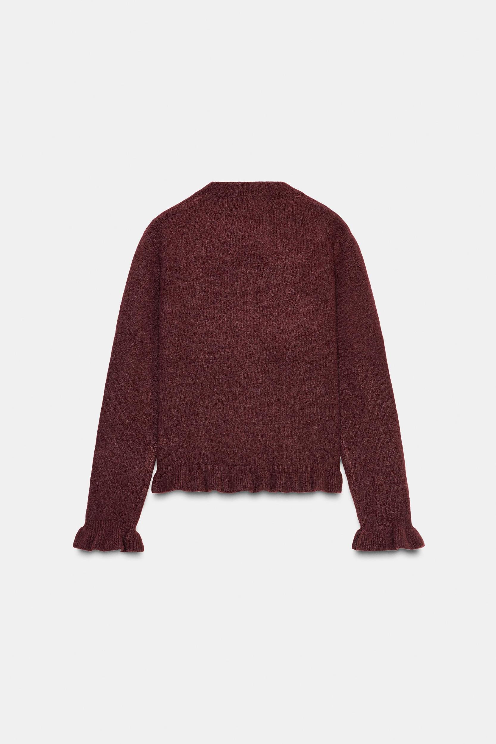 RUFFLED KNIT CARDIGAN Product Image