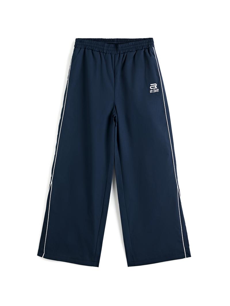 Vintage Piping Wide Leg Parachute Pants Product Image