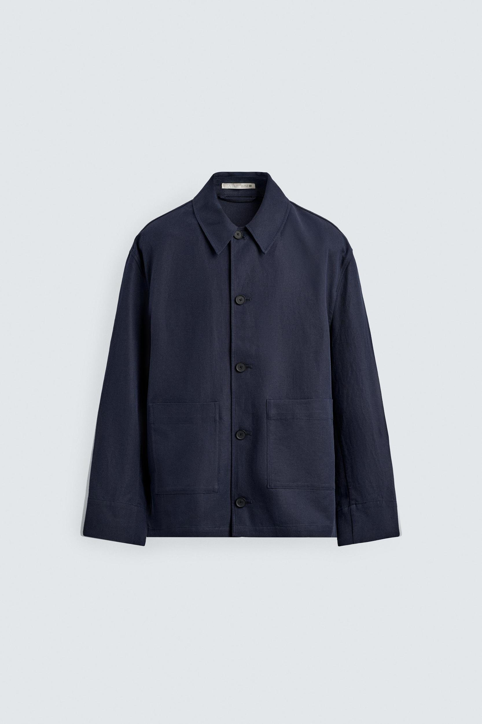 RELAXED FIT COTTON - LINEN OVERSHIRT Product Image
