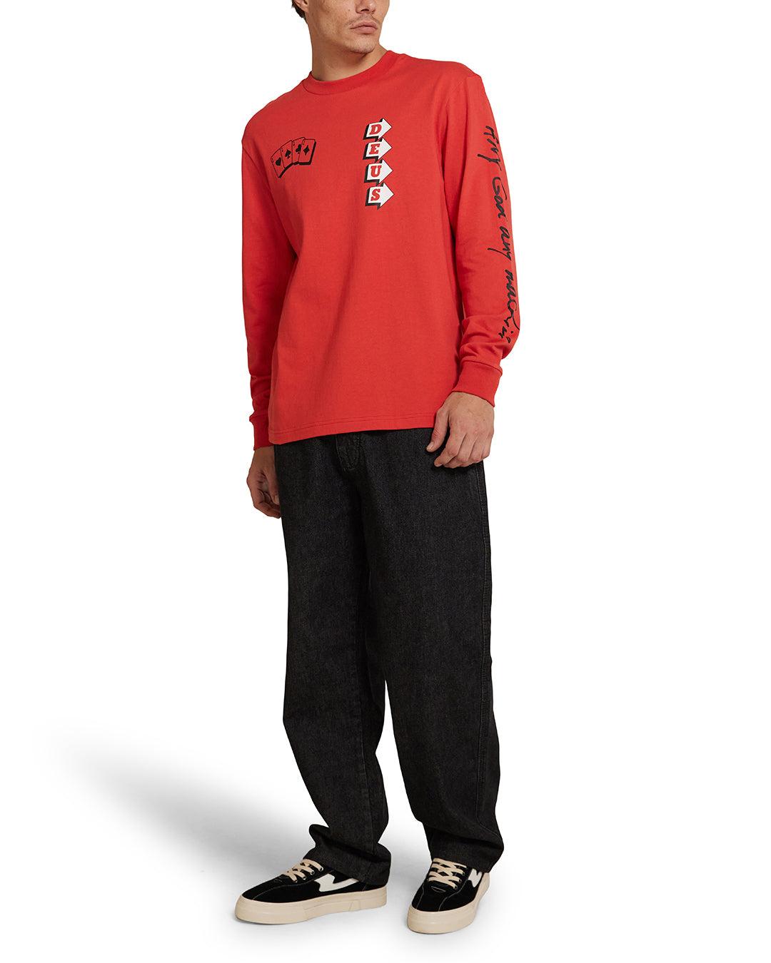 Way Off Long Sleeve Tee - Valiant Red Product Image
