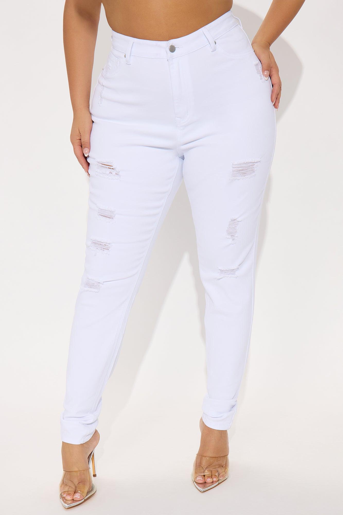 Tall Salem Sculpting Distressed High Rise Stretch Skinny Jeans - White Female Product Image