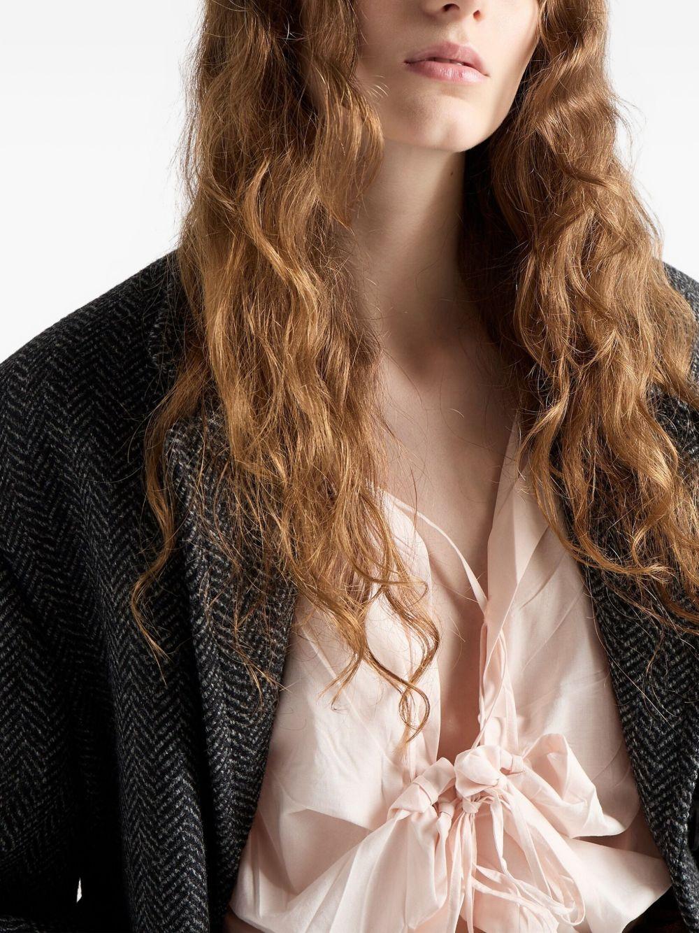 lace-up cotton shirt Product Image