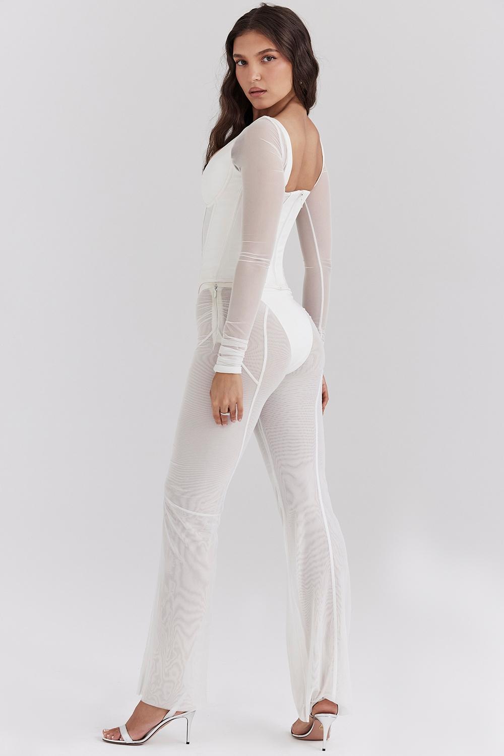 Avalon  white mesh high waist trousers Product Image