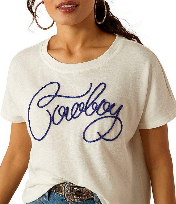 Ariat Cowboy Rope Embroidered Boxy T-Shirt Product Image