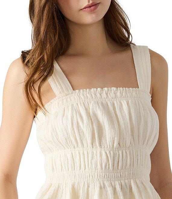 Steve Madden Gabrielle Square Neck Sleeveless Gauze Coordinating Top Product Image