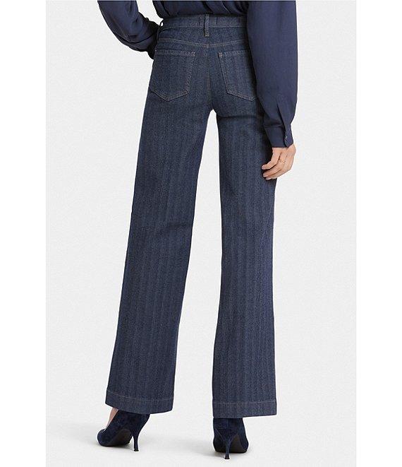 NYDJ Vertical Stripe Teresa Wide Leg High-Rise Lift Tuck® Jeans Product Image