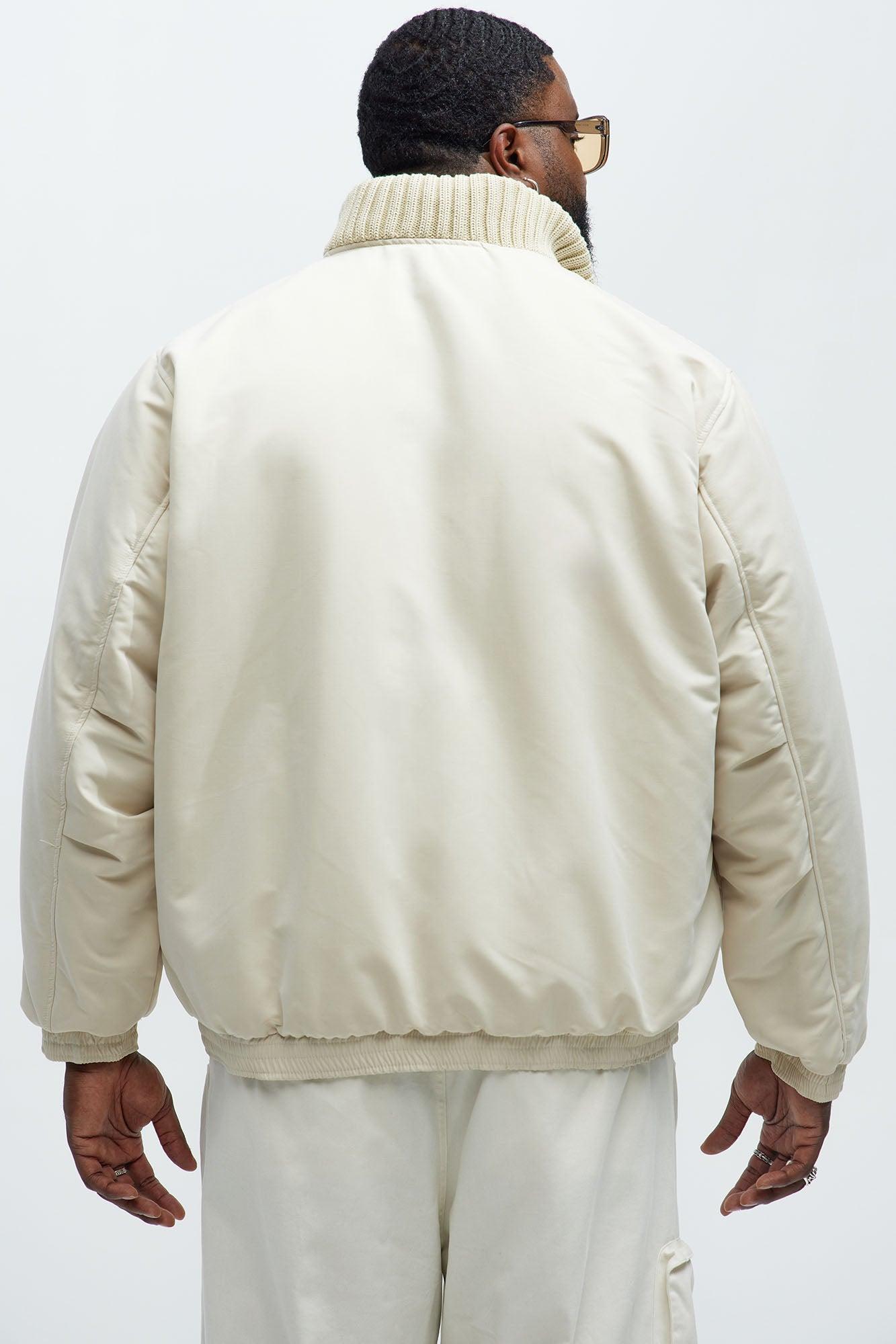 Back To U Bomber Jacket - Beige Product Image