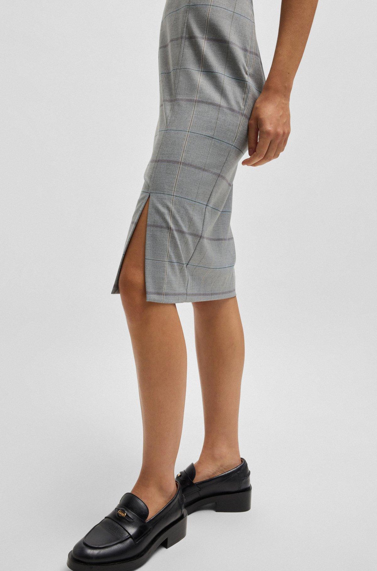 Pencil skirt in checked stretch fabric Product Image