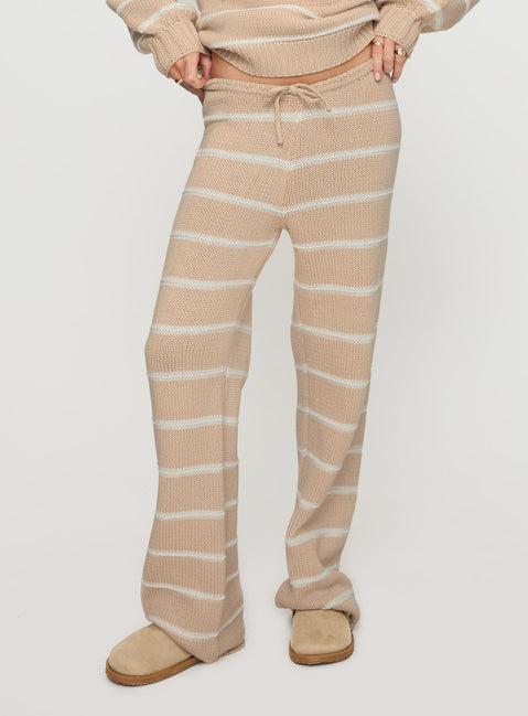 Read Your Mind Knit Pant Cream Stripe Product Image