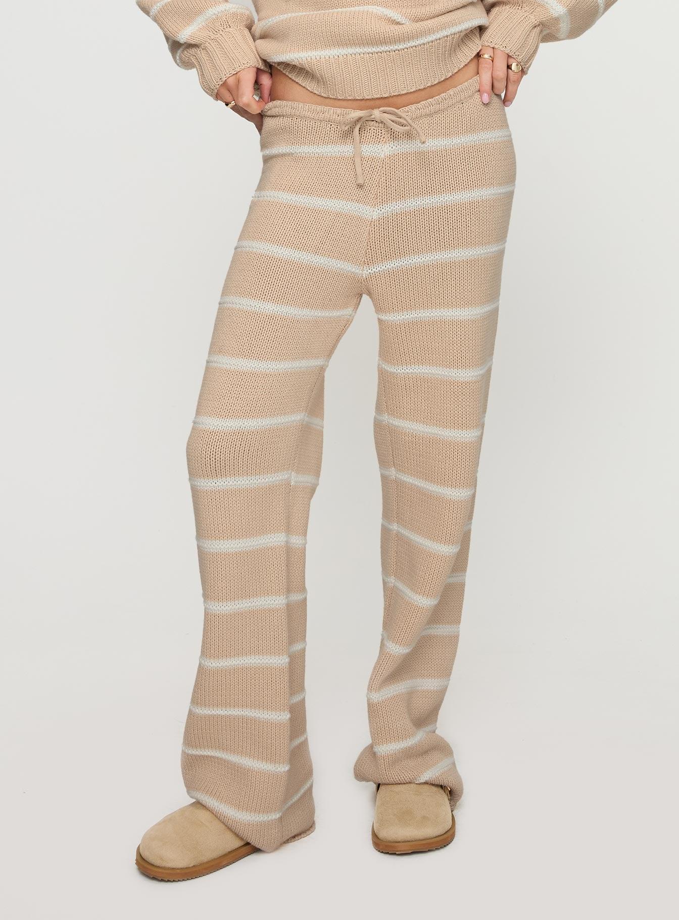 Read Your Mind Knit Pant Cream Stripe Product Image