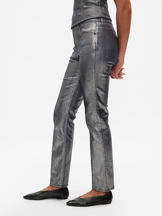 High Rise Metallic '90s Straight Jeans Product Image