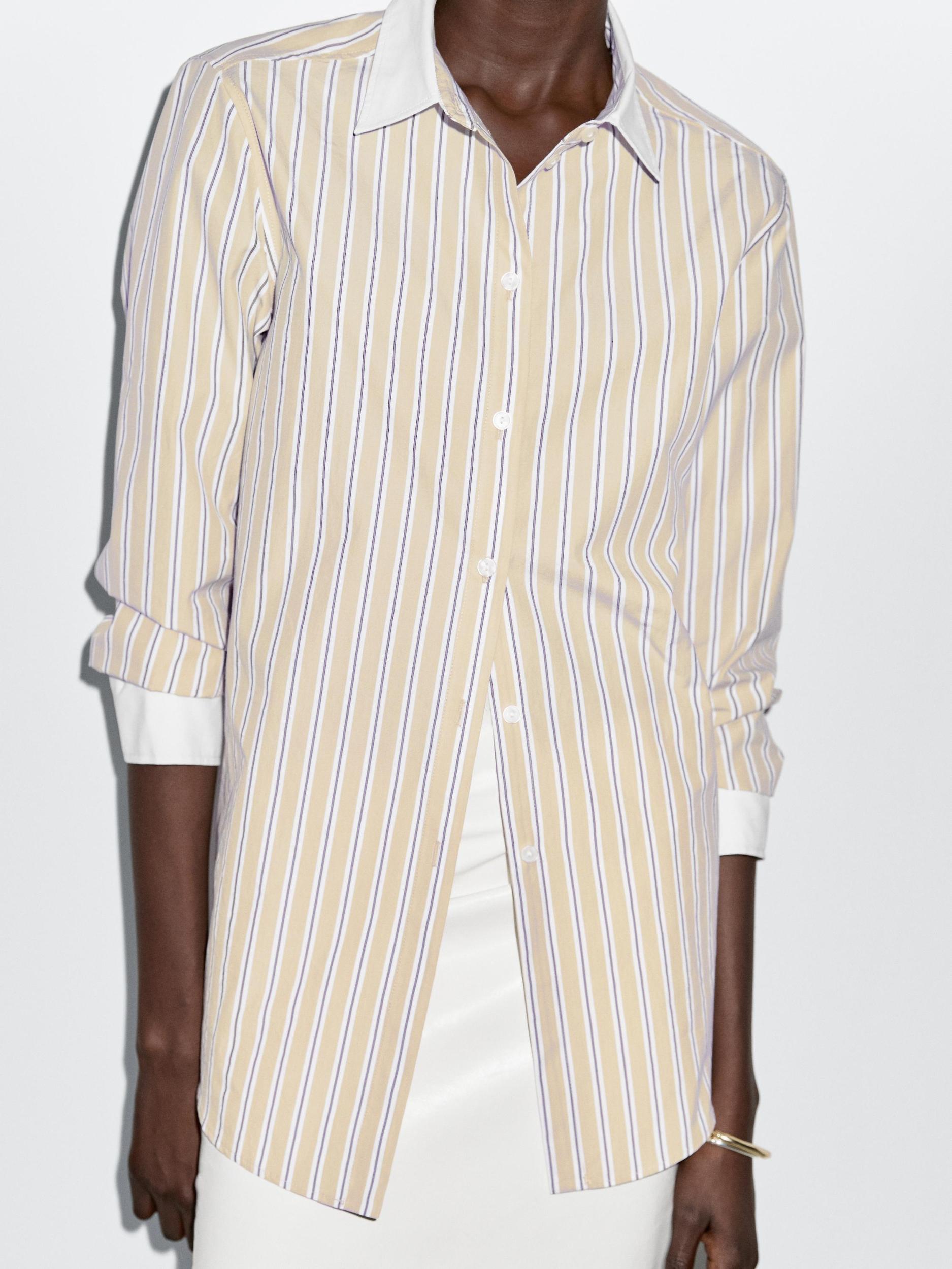 Striped shirt with contrast detail Product Image