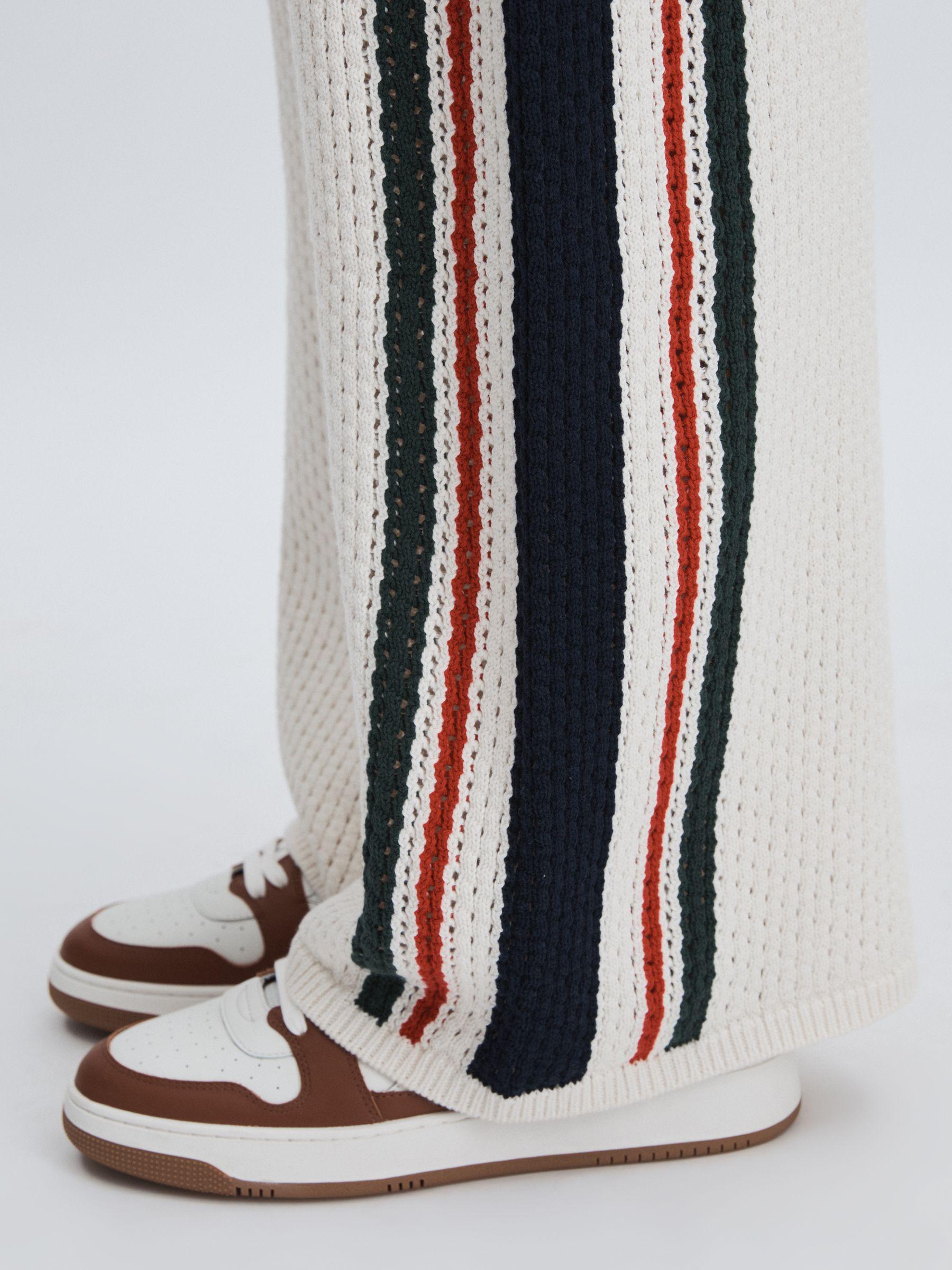 The Upside Cotton Open-Knit Track Joggers in White Product Image