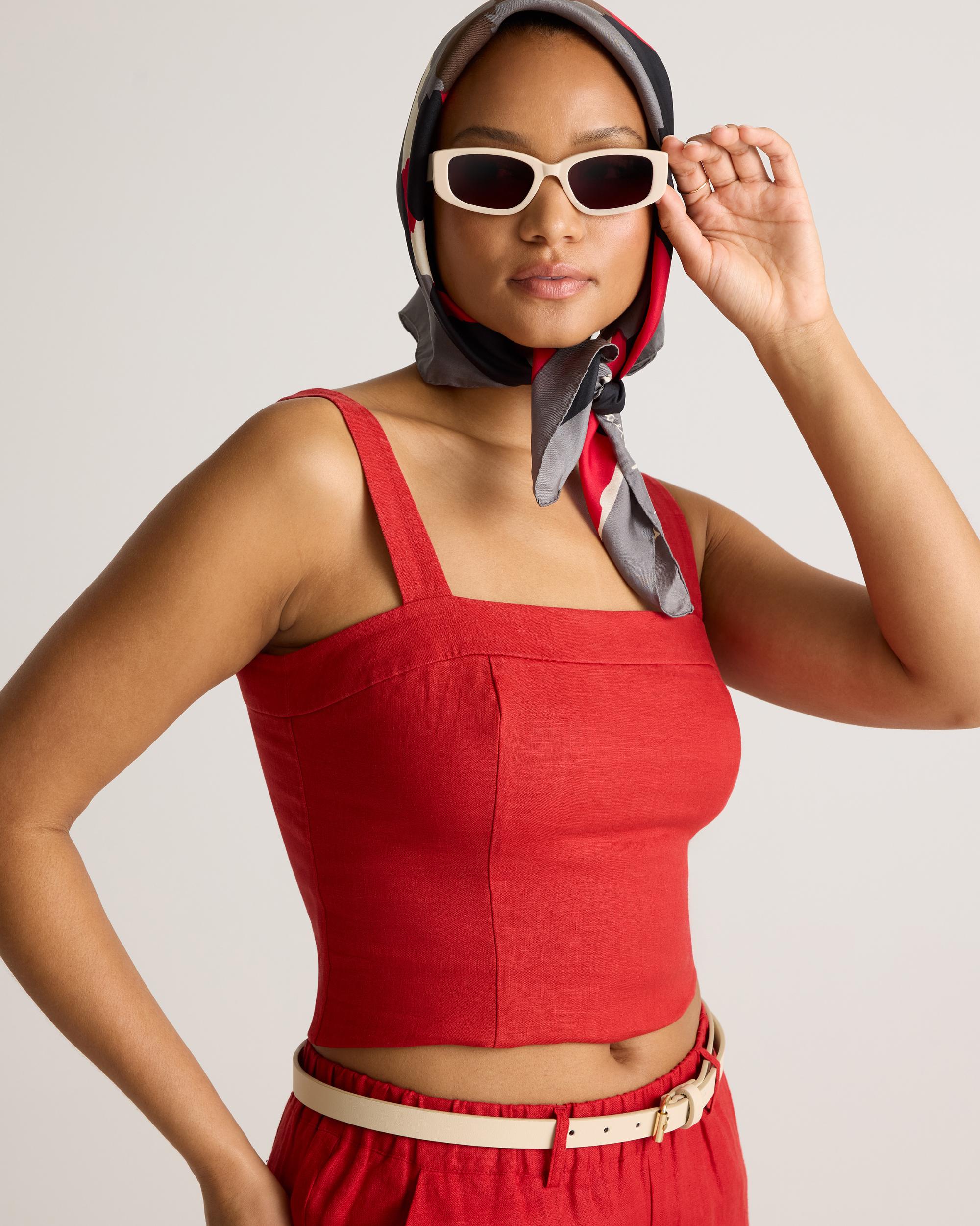 Quince | Women's 100% European Linen Fitted Tank Top Size XL Product Image