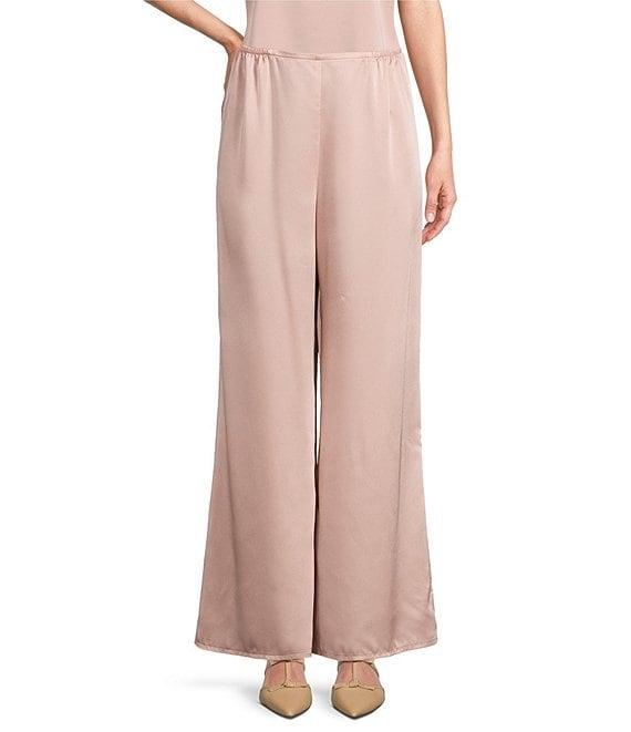 Caroline Rose Soft Satin Wide Leg Pull-On Coordinating Pants Product Image