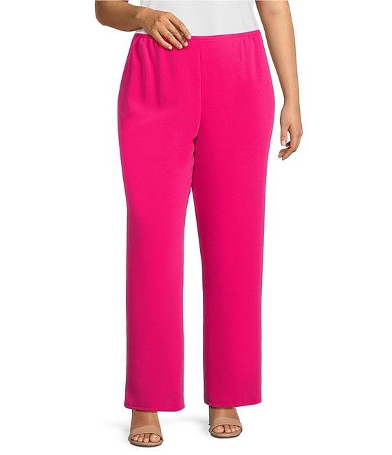 Caroline Rose Plus Size Matte Crepe Pull-On Straight Leg Pants Product Image