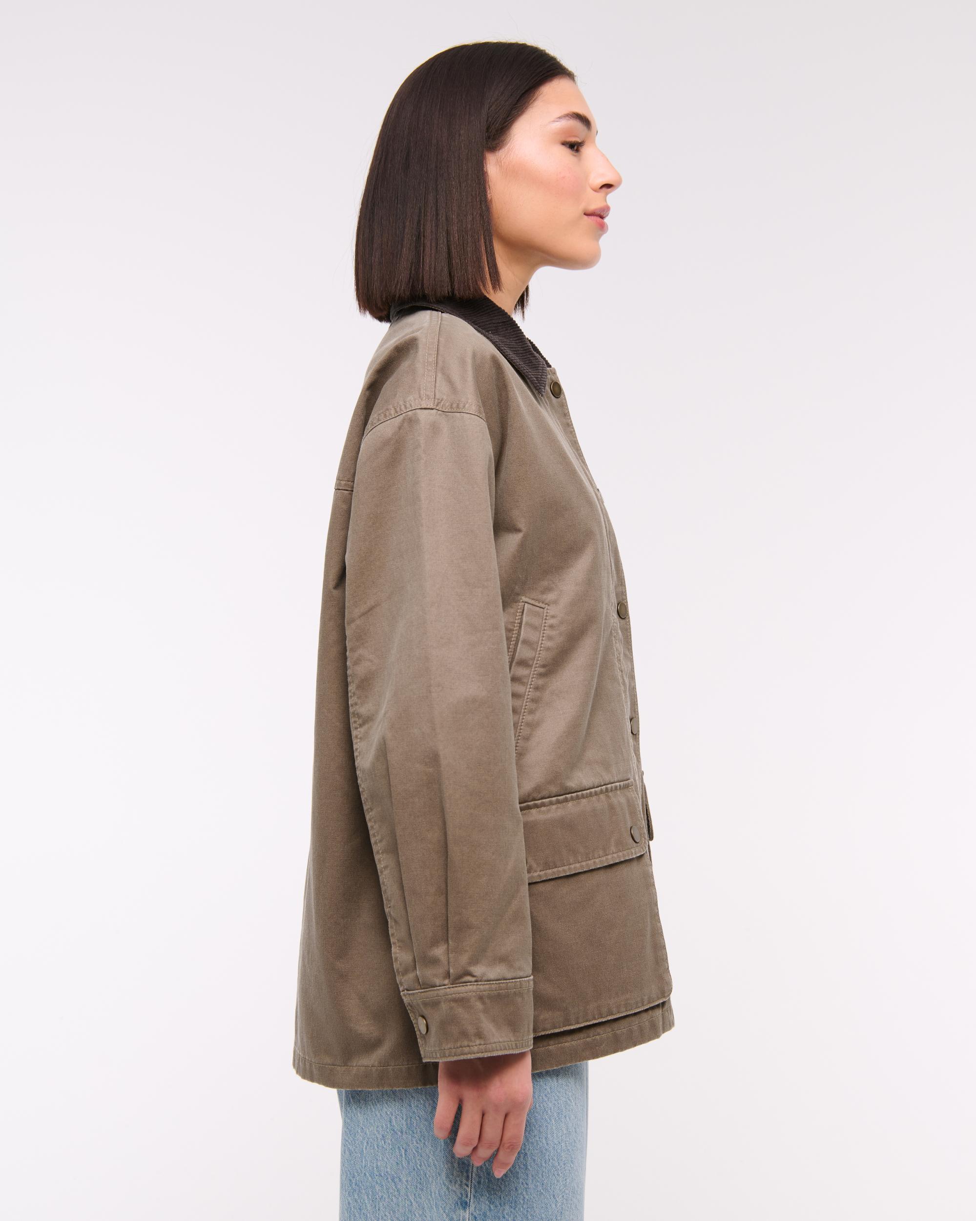 Mid-Length Waxed Barn Jacket Product Image
