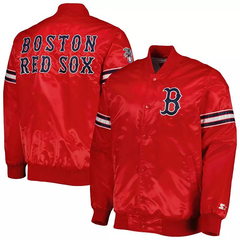 Mens Starter Boston Sox Pick & Roll Satin Varsity Full-Snap Jacket Product Image