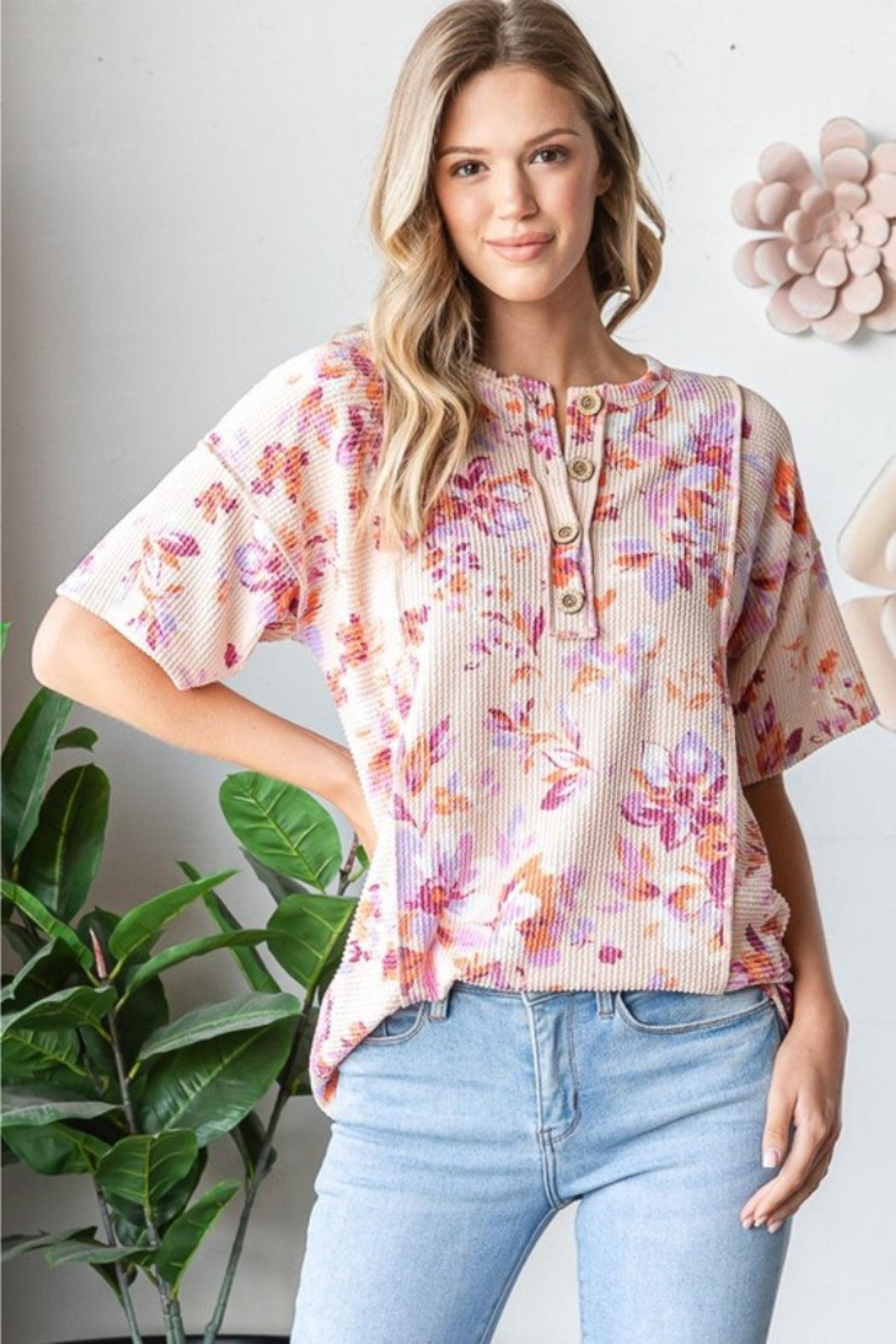 Floral Urban Ribb Top Product Image
