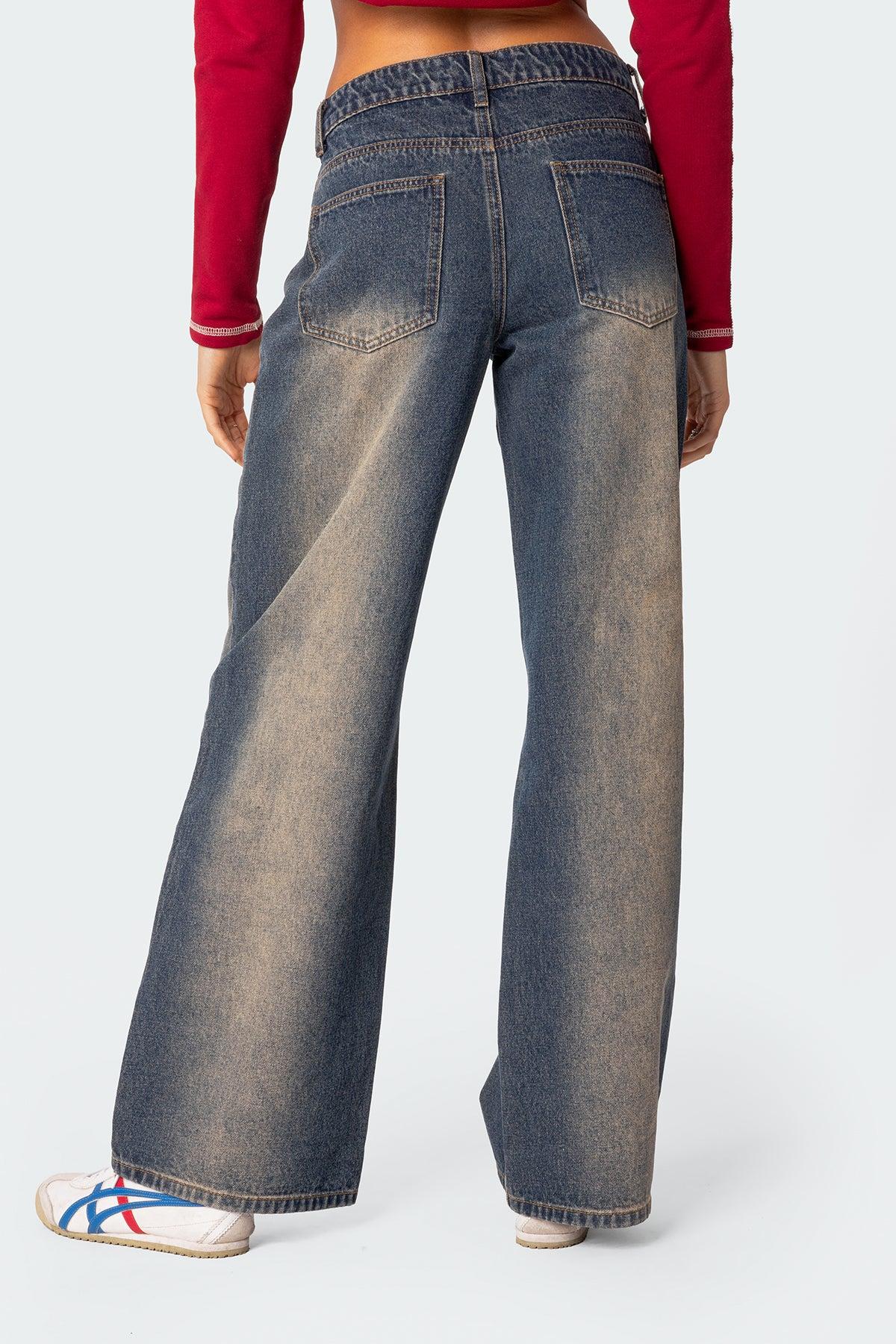 Raelynn Washed Low Rise Baggy Jeans Product Image