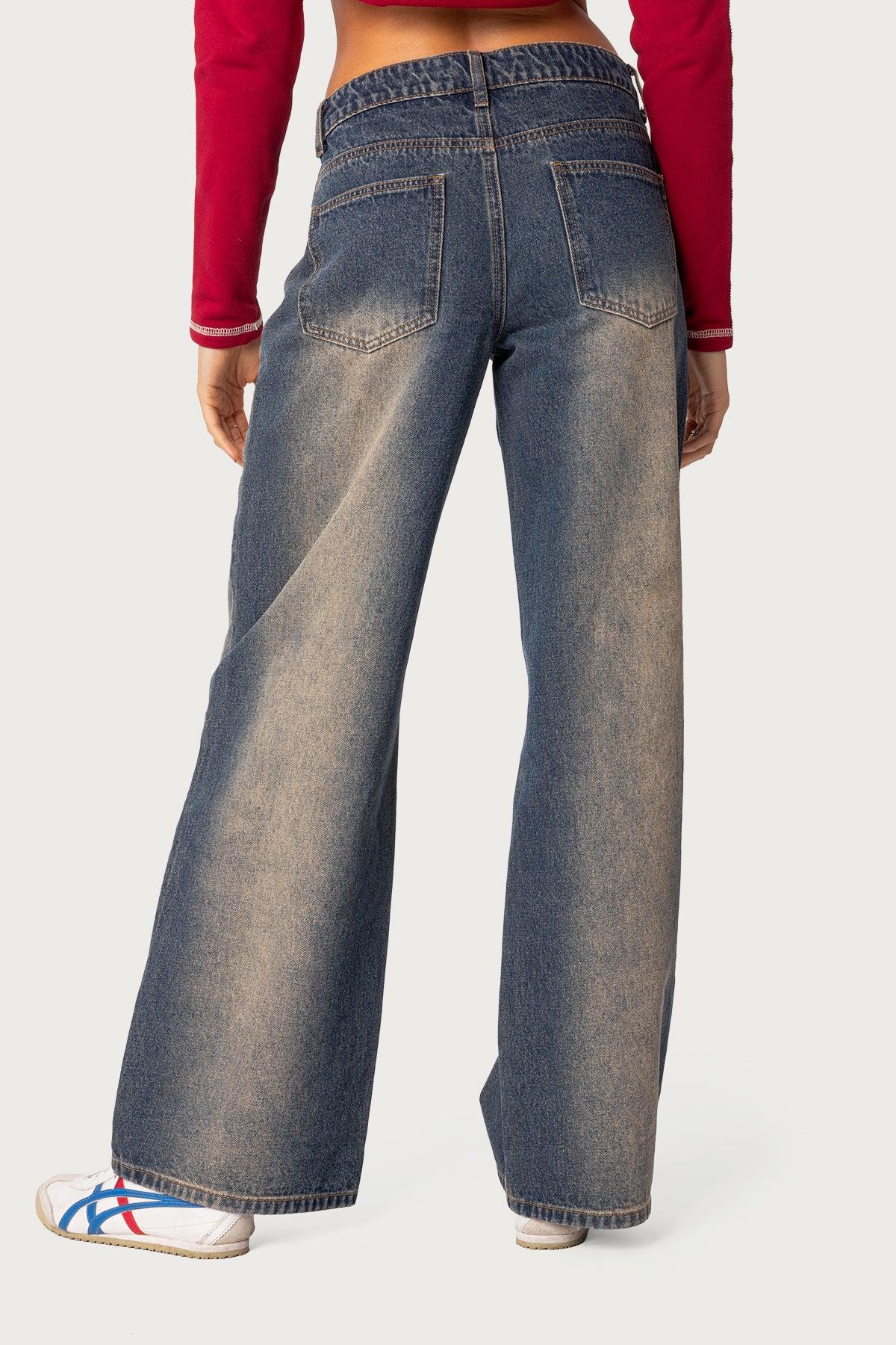 Raelynn Washed Low Rise Baggy Jeans Product Image